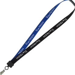 Two-Tone Cotton Lanyard - 7/8 inches - Snap with Metal Bulldog Clip - 24 hr