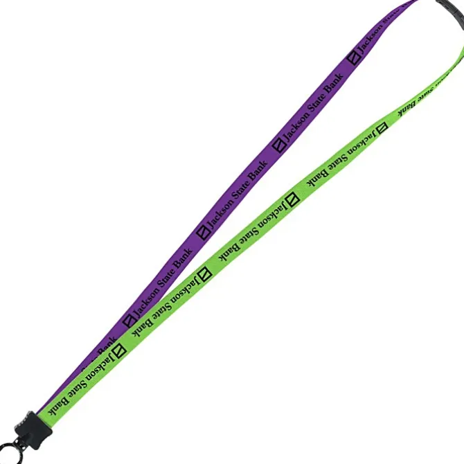 Two-Tone Cotton Lanyard - 5/8 inches - Plastic O-Ring - 24 hr