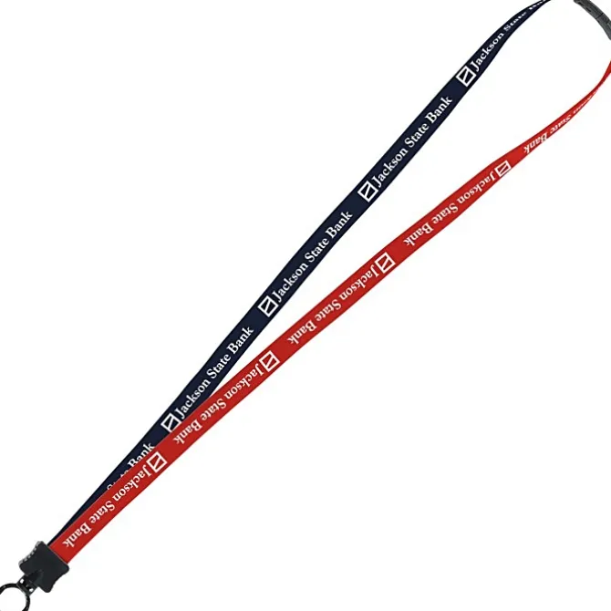 Two-Tone Cotton Lanyard - 5/8 inches - Plastic O-Ring - 24 hr