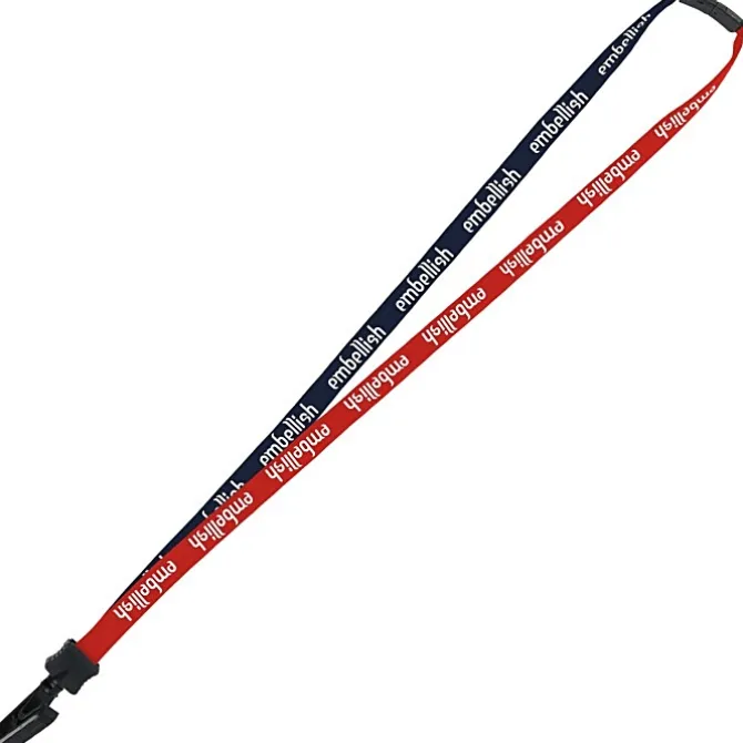 Two-Tone Cotton Lanyard - 5/8 inches - Plastic Bulldog Clip