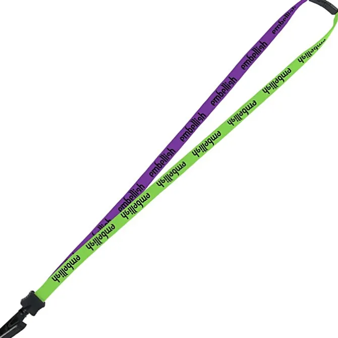 Two-Tone Cotton Lanyard - 5/8 inches - Plastic Bulldog Clip