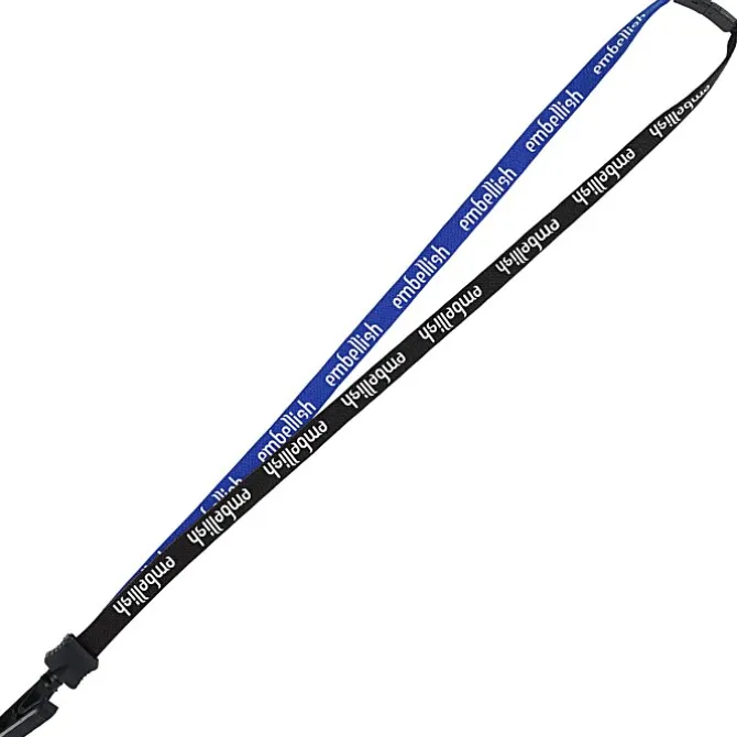 Two-Tone Cotton Lanyard - 5/8 inches - Plastic Bulldog Clip