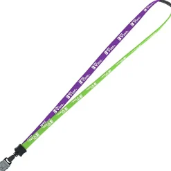 Two-Tone Cotton Lanyard - 5/8 inches - Large Metal Bulldog Clip - 24 hr