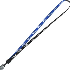 Two-Tone Cotton Lanyard - 5/8 inches - Large Metal Bulldog Clip - 24 hr