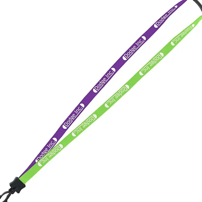 Two-Tone Cotton Lanyard - 5/8 inches - Plastic Swivel Snap Hook - 24 hr