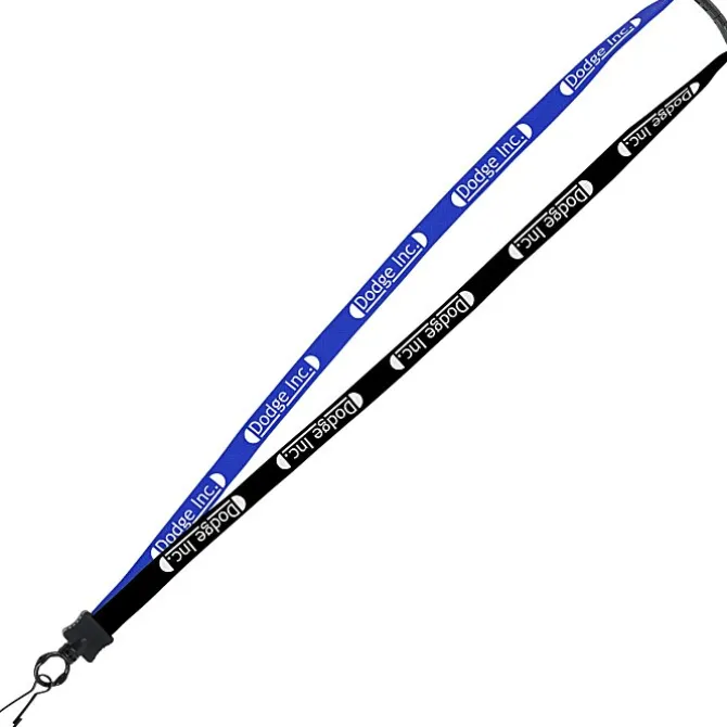 Two-Tone Cotton Lanyard - 5/8 inches - Metal Swivel Snap Hook - 24 hr