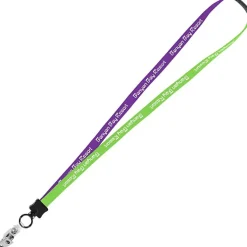 Two-Tone Cotton Lanyard - 5/8 inches - Snap with Metal Bulldog Clip - 24 hr