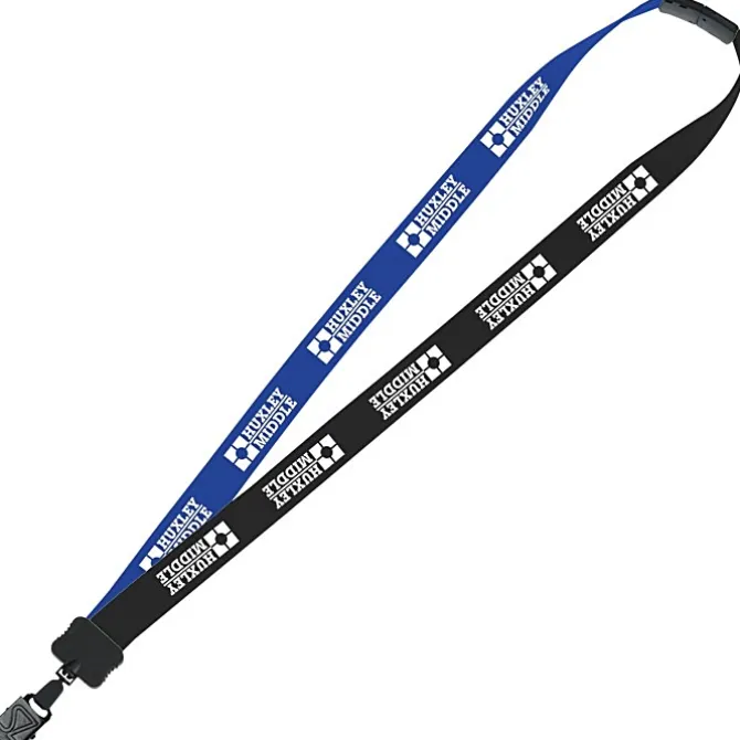 Two-Tone Cotton Lanyard - 7/8 inches - Large Metal Bulldog Clip