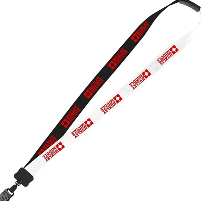 Two-Tone Cotton Lanyard - 7/8 inches - Large Metal Bulldog Clip