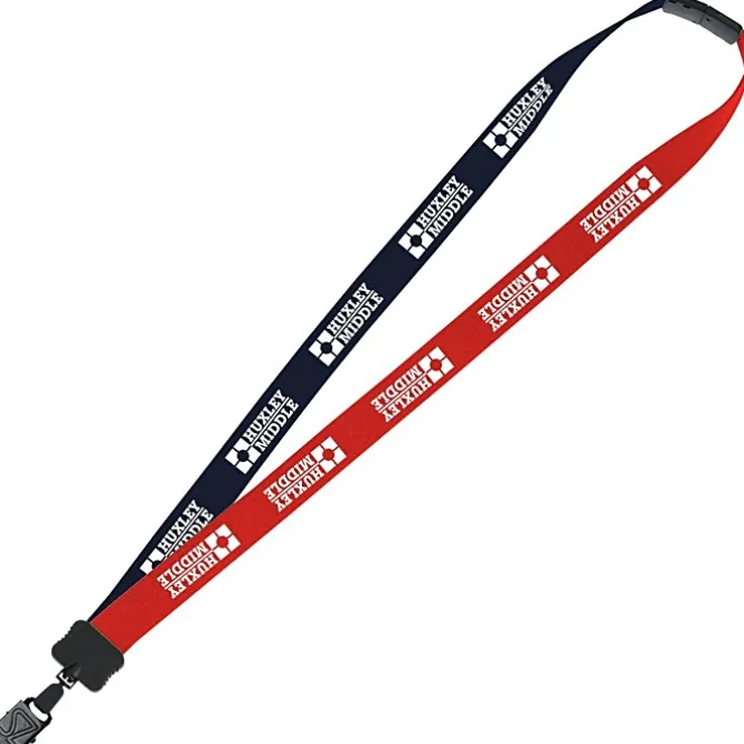 Two-Tone Cotton Lanyard - 7/8 inches - Large Metal Bulldog Clip