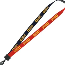 Two-Tone Cotton Lanyard - 7/8 inches - Large Metal Bulldog Clip - 24 hr