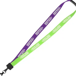 Two-Tone Cotton Lanyard - 7/8 inches - Metal Lobster Claw - 24 hr