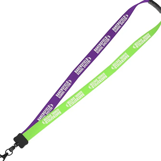 Two-Tone Cotton Lanyard - 7/8 inches - Metal Lobster Claw - 24 hr