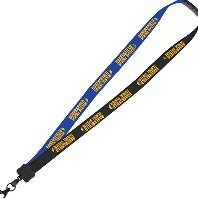 Two-Tone Cotton Lanyard - 7/8 inches - Metal Lobster Claw - 24 hr
