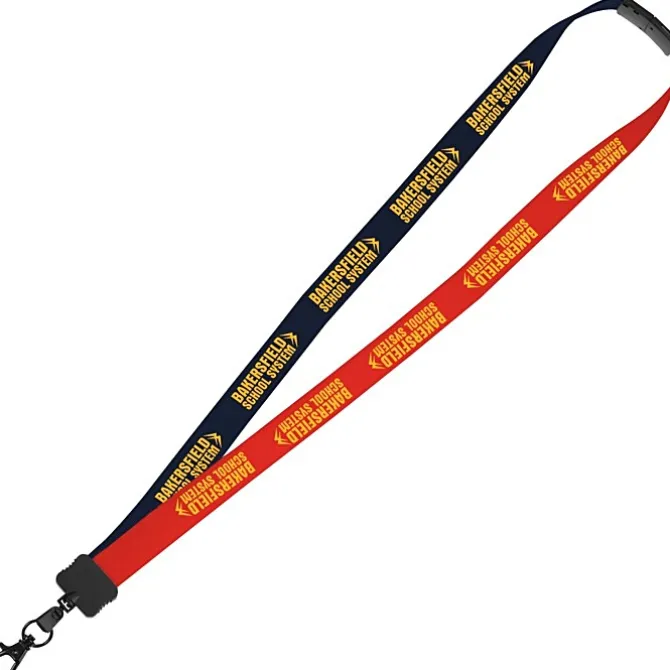 Two-Tone Cotton Lanyard - 7/8 inches - Metal Lobster Claw - 24 hr