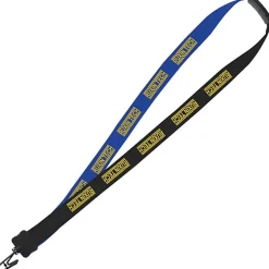Two-Tone Cotton Lanyard - 7/8 inches - Plastic Bulldog Clip - 24 hr