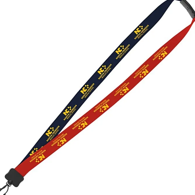 Two-Tone Cotton Lanyard - 7/8 inches - Plastic Swivel Snap Hook - 24 hr