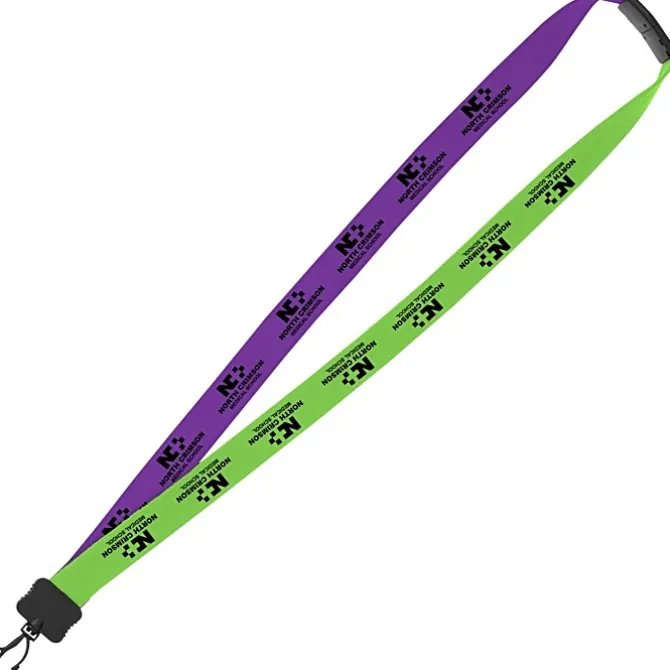 Two-Tone Cotton Lanyard - 7/8 inches - Plastic Swivel Snap Hook - 24 hr