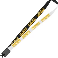 Two-Tone Cotton Lanyard - 7/8 inches - Snap Buckle Release - 24 hr