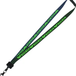 Two-Tone Smooth Nylon Lanyard - 7/8 inches - 34 inches - Metal Lobster Claw
