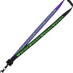Two-Tone Smooth Nylon Lanyard - 7/8 inches - 34 inches - Metal Lobster Claw