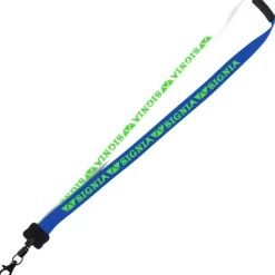 Two-Tone Smooth Nylon Lanyard - 7/8 inches - 34 inches - Metal Lobster Claw