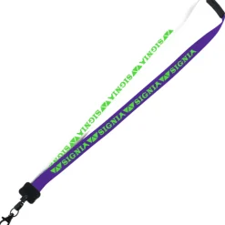Two-Tone Smooth Nylon Lanyard - 7/8 inches - 34 inches - Metal Lobster Claw