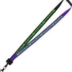 Two-Tone Smooth Nylon Lanyard - 7/8 inches - 34 inches - Metal Lobster Claw