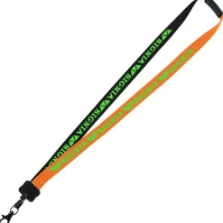 Two-Tone Smooth Nylon Lanyard - 7/8 inches - 34 inches - Metal Lobster Claw