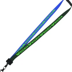 Two-Tone Smooth Nylon Lanyard - 7/8 inches - 34 inches - Metal Lobster Claw