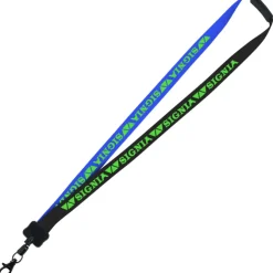 Two-Tone Smooth Nylon Lanyard - 7/8 inches - 34 inches - Metal Lobster Claw