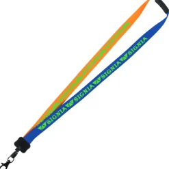 Two-Tone Smooth Nylon Lanyard - 7/8 inches - 34 inches - Metal Lobster Claw