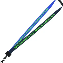Two-Tone Smooth Nylon Lanyard - 7/8 inches - 34 inches - Metal Lobster Claw