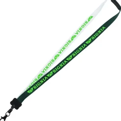 Two-Tone Smooth Nylon Lanyard - 7/8 inches - 34 inches - Metal Lobster Claw