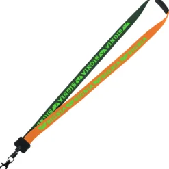 Two-Tone Smooth Nylon Lanyard - 7/8 inches - 34 inches - Metal Lobster Claw