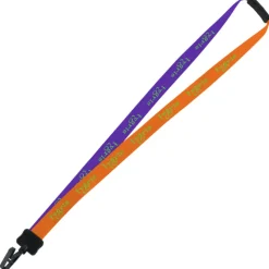 Two-Tone Smooth Nylon Lanyard - 7/8 inches - 34 inches - Plastic Bulldog Clip