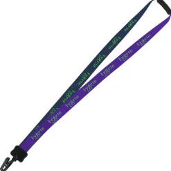 Two-Tone Smooth Nylon Lanyard - 7/8 inches - 34 inches - Plastic Bulldog Clip