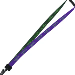 Two-Tone Smooth Nylon Lanyard - 7/8 inches - 34 inches - Plastic Bulldog Clip