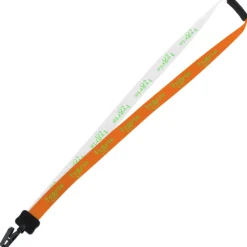 Two-Tone Smooth Nylon Lanyard - 7/8 inches - 34 inches - Plastic Bulldog Clip