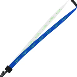 Two-Tone Smooth Nylon Lanyard - 7/8 inches - 34 inches - Plastic Bulldog Clip