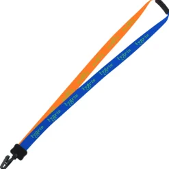 Two-Tone Smooth Nylon Lanyard - 7/8 inches - 34 inches - Plastic Bulldog Clip