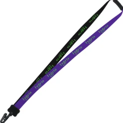 Two-Tone Smooth Nylon Lanyard - 7/8 inches - 34 inches - Plastic Bulldog Clip