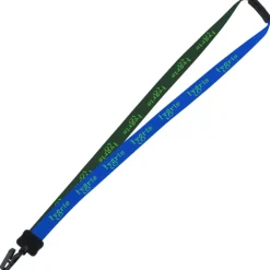 Two-Tone Smooth Nylon Lanyard - 7/8 inches - 34 inches - Plastic Bulldog Clip