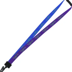 Two-Tone Smooth Nylon Lanyard - 7/8 inches - 34 inches - Plastic Bulldog Clip