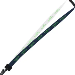 Two-Tone Smooth Nylon Lanyard - 7/8 inches - 34 inches - Plastic Bulldog Clip