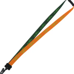 Two-Tone Smooth Nylon Lanyard - 7/8 inches - 34 inches - Plastic Bulldog Clip