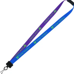 Two-Tone Smooth Nylon Lanyard - 7/8 inches - 34 inches - Metal Swivel Snap Hook