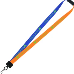 Two-Tone Smooth Nylon Lanyard - 7/8 inches - 34 inches - Metal Swivel Snap Hook