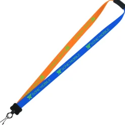 Two-Tone Smooth Nylon Lanyard - 7/8 inches - 34 inches - Metal Swivel Snap Hook