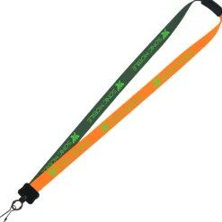 Two-Tone Smooth Nylon Lanyard - 7/8 inches - 34 inches - Metal Swivel Snap Hook